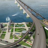 Четвертый моста через реку Обь и современная бизнес-зона